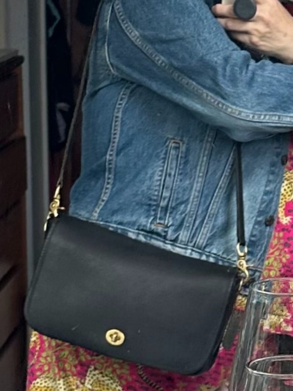 Vintage COACH #9635 ConvertibleClutch NYC Black Glovetanned Leather bag purse